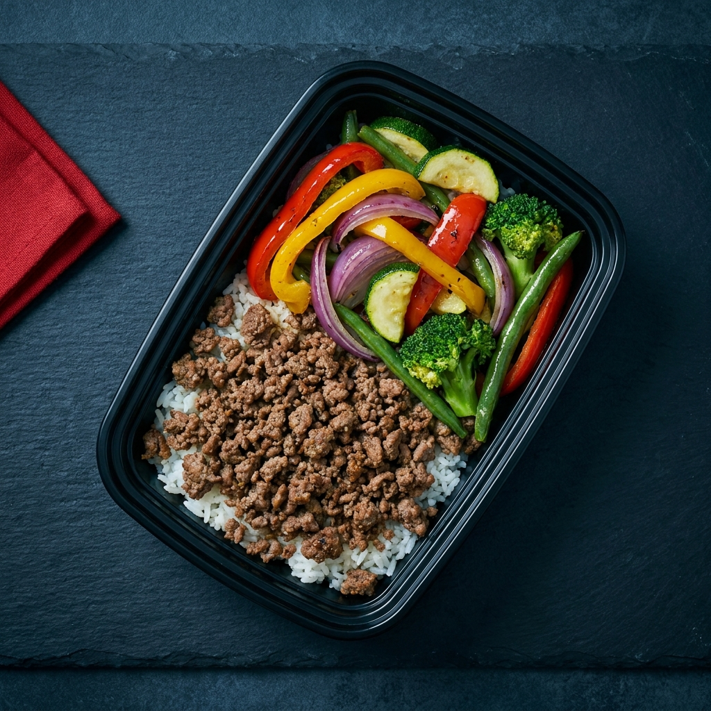 Ground Beef, Rice & Vegetables