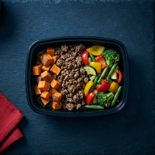 Ground Beef, Sweet Potatoes & Vegetables